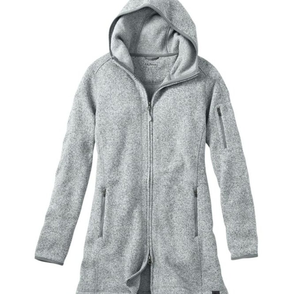 L.L. Bean Sweater Fleece Coat Pewter